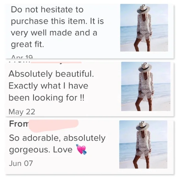 Crochet Beach Cover Up Deep V Neck Dress - Picture 15 of 16